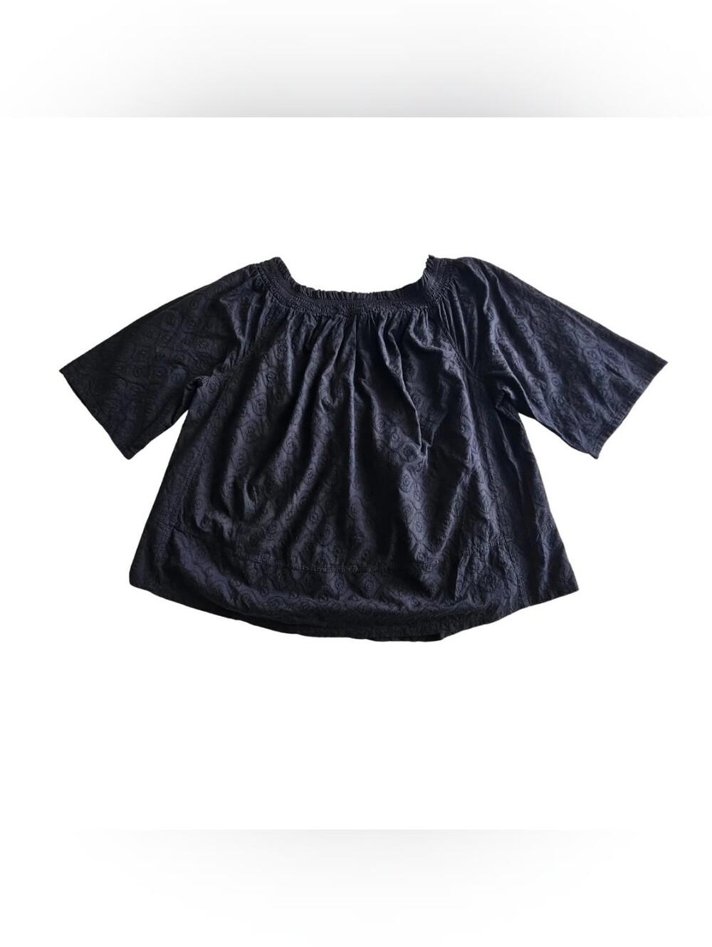 Indigo Women's Plus Size 1X Peasant Blouse